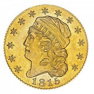 1815 Capped Head Gold Half Eagle Coin in Bold Relief