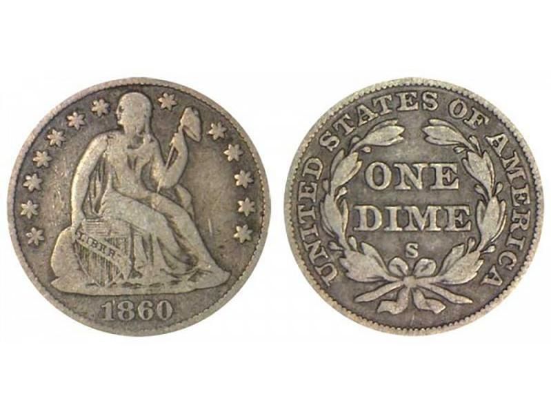 1860 O Seated Liberty Dime