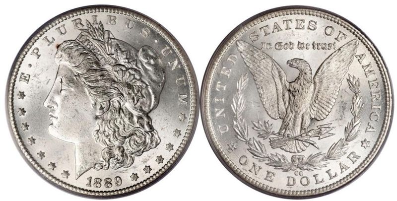 1889-CC Morgan Silver Dollar, Mint and Uncirculated