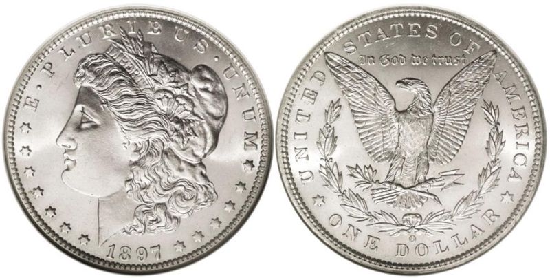 1897-O Morgan Silver Dollar, Mint and Uncirculated