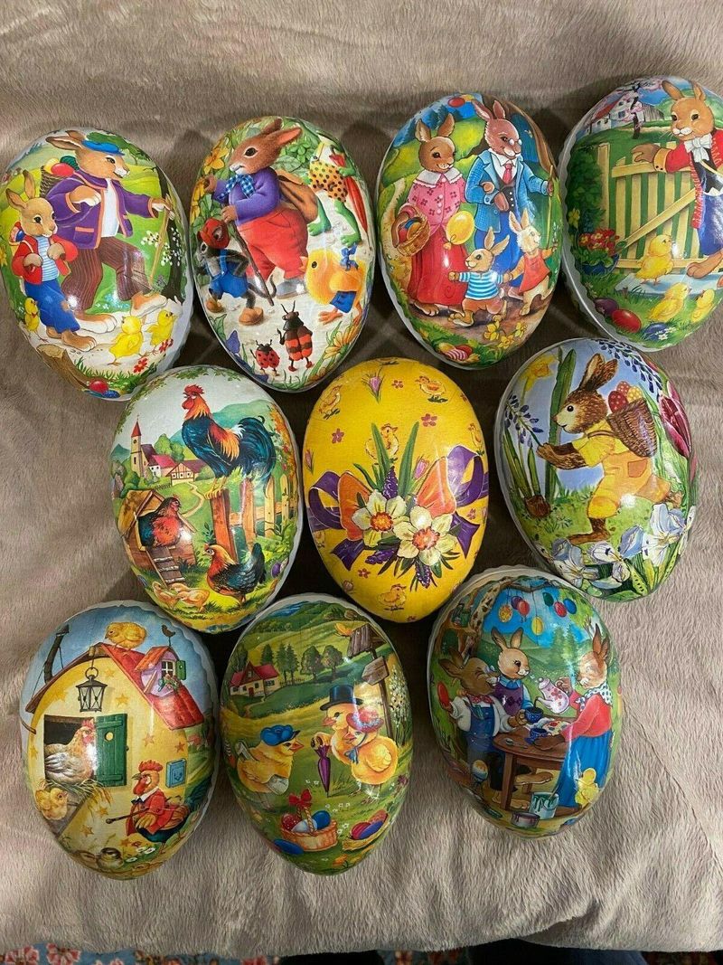 19 Vintage Paper Papier Mache Easter Eggs