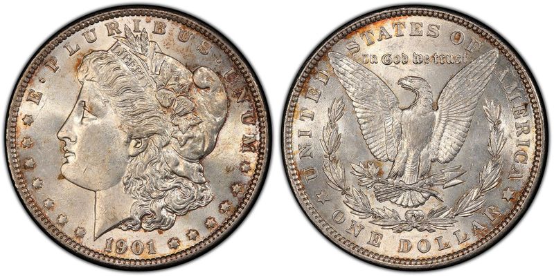 1901 Double Die Reverse “Shifted Eagle” Morgan Silver Dollar