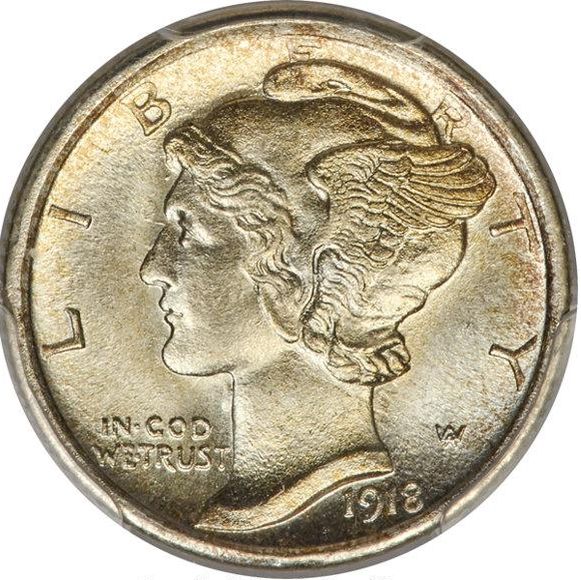 1918-S Mercury Dime with Full Band