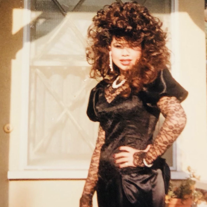 1980s black prom dress