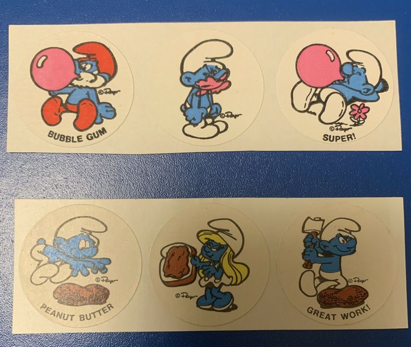 1980s Smurf Scratch 'N Sniff Stickers