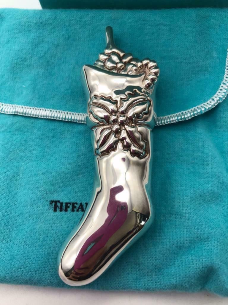 1994 Vintage Tiffany & Co. Sterling Silver Stocking Christmas Ornament