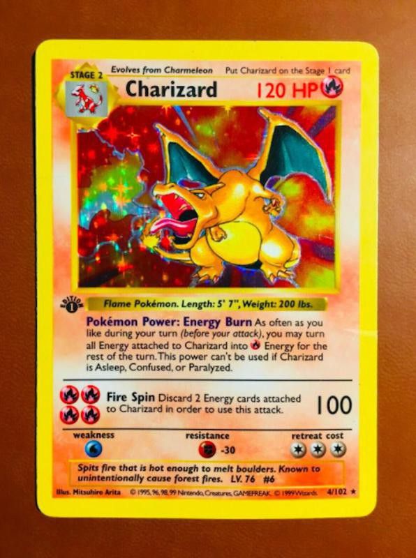 1999 Charizard First Edition Shadowless