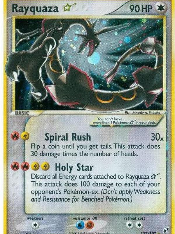 2005 Ex Deoxys Rayquaza Gold Star Holo