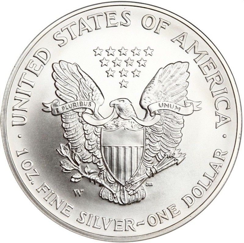 2008-W U.S. Reverse of 2007 Silver Eagle Dollar