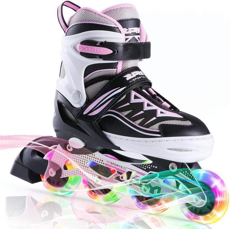 2PM Sports Cytia pink girls adjustable illuminating inline skates