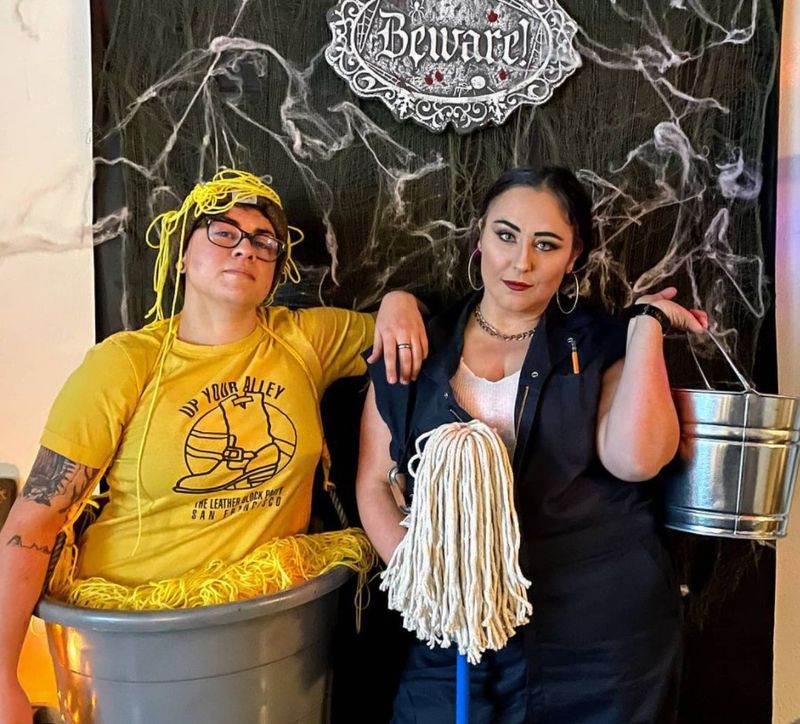 A Bucket and Mop + Macaroni in a Pot costume