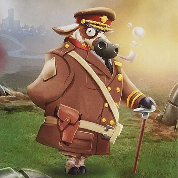 A cow general in Unexploded Cow board game