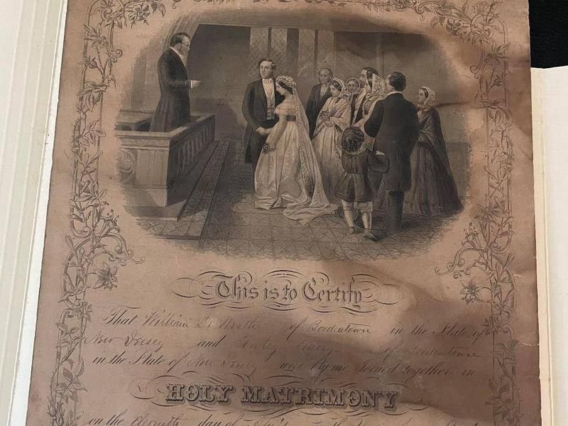A marriage certificate from 1872