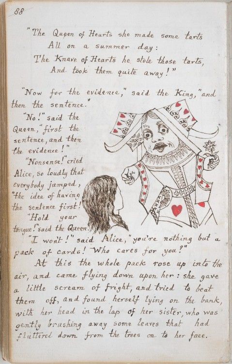 A page from the original manuscript copy of Alice's Adventures Under Ground