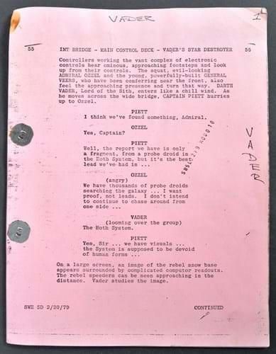 A page of the script