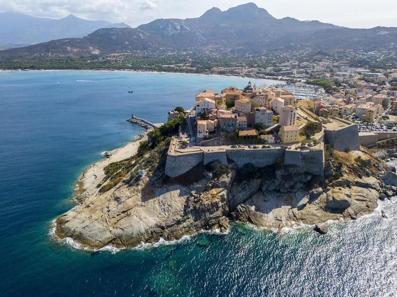 Aerial view of Calvi, Corsica, France