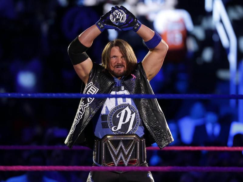 AJ Styles with the WWE Championship