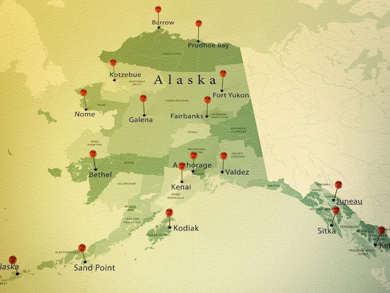 Alaska Cities map