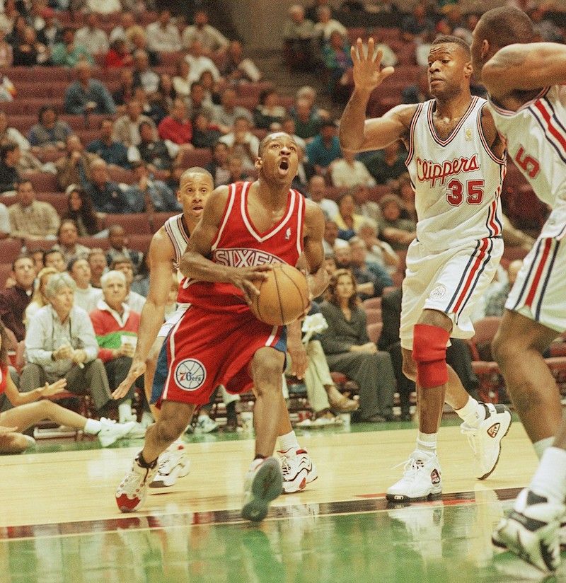 Allen Iverson driving to the basket
