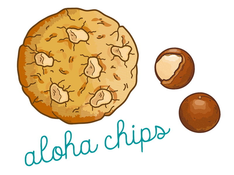Aloha Chips Girl Scouts cookie illustration