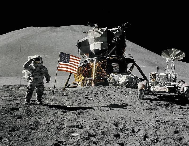 American astronaut on the moon