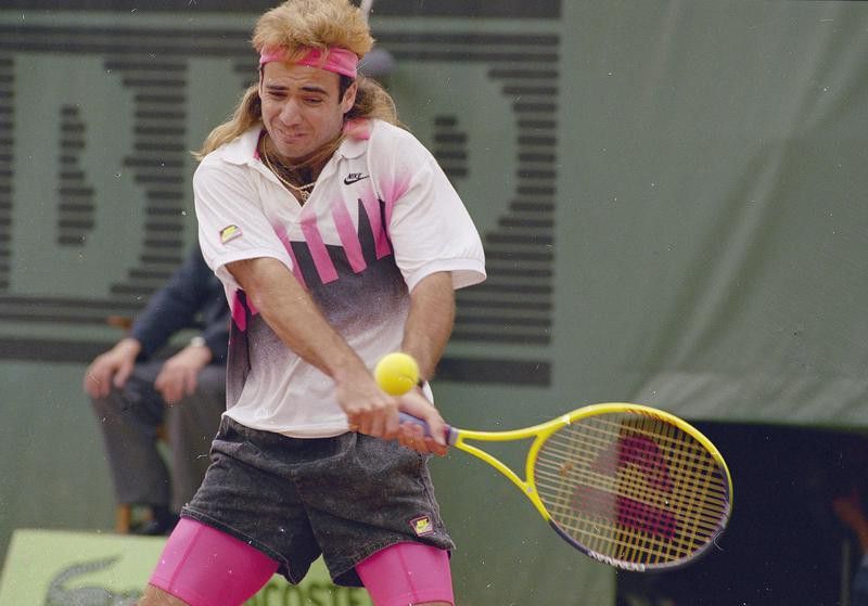 Andre Agassi in action