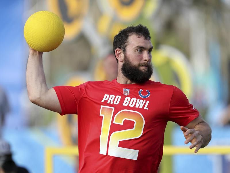 Andrew Luck in action at Epic Pro dodgeball event