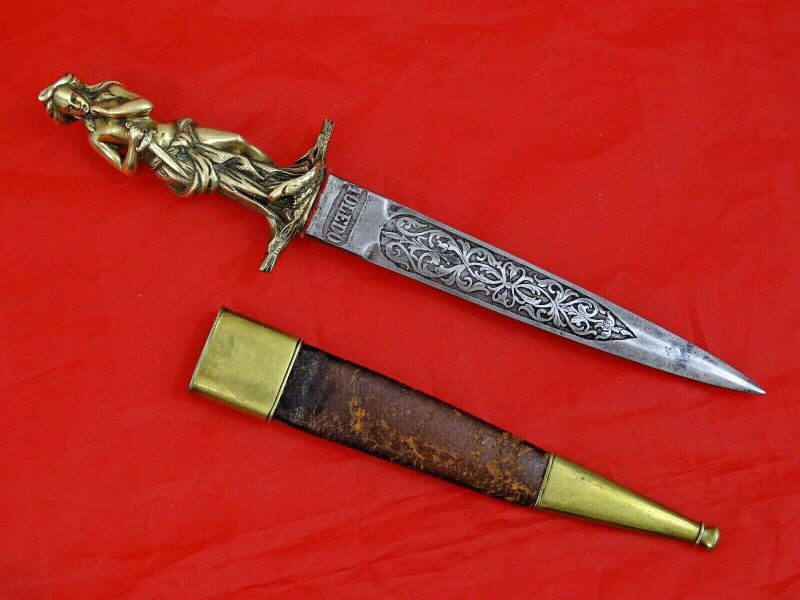 Antique Figural Romantic Dagger