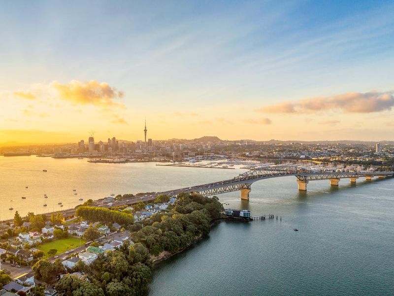 Auckland panorama at sunrise