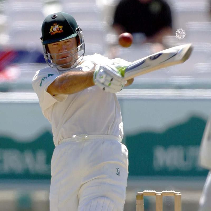 Australian batsman Ricky Ponting hits