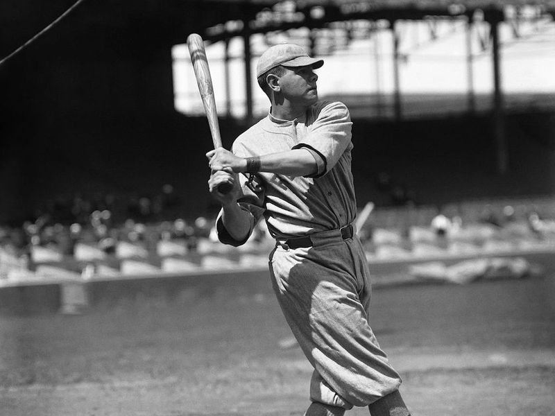 Babe Ruth during batting practice in 1916