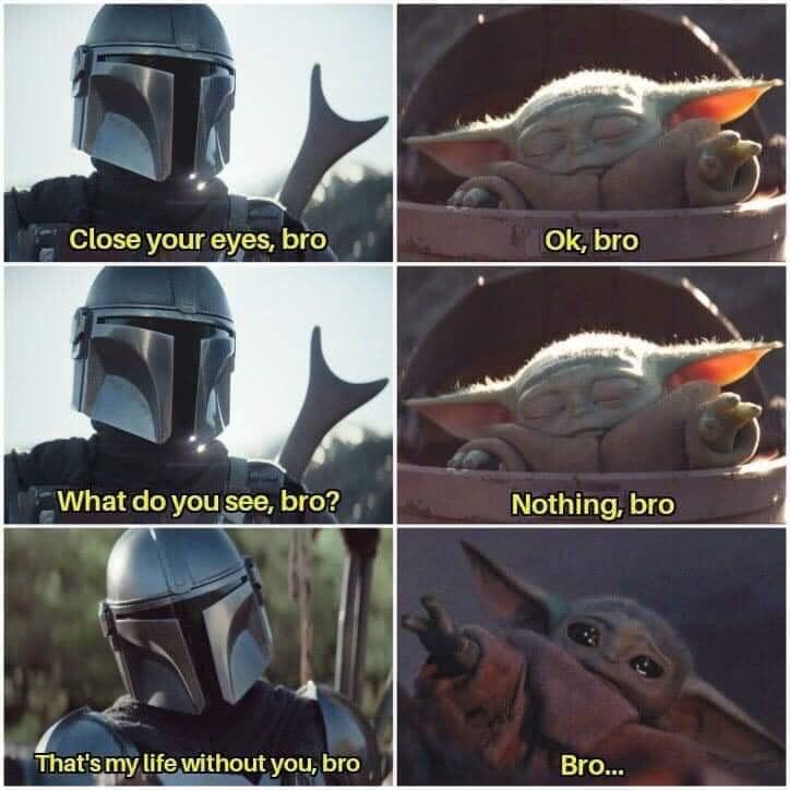 Baby Yoda bro meme