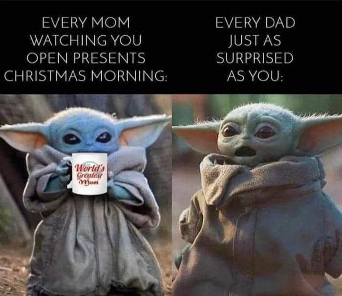 Baby Yoda Christmas meme