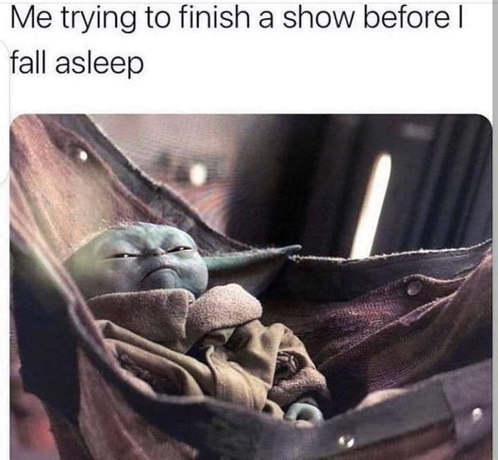 Baby Yoda napping