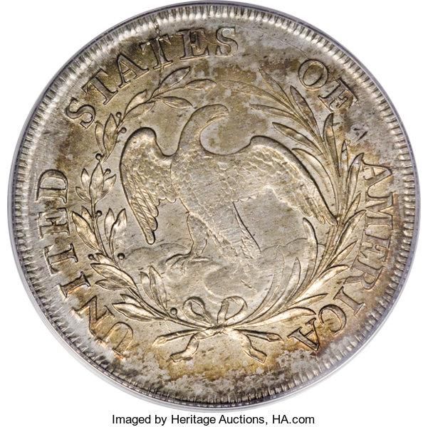 Back of 1798 Draped Bust 13 Stars Small Eagle