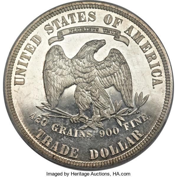 Back of 1884 Silver Trade Dollar