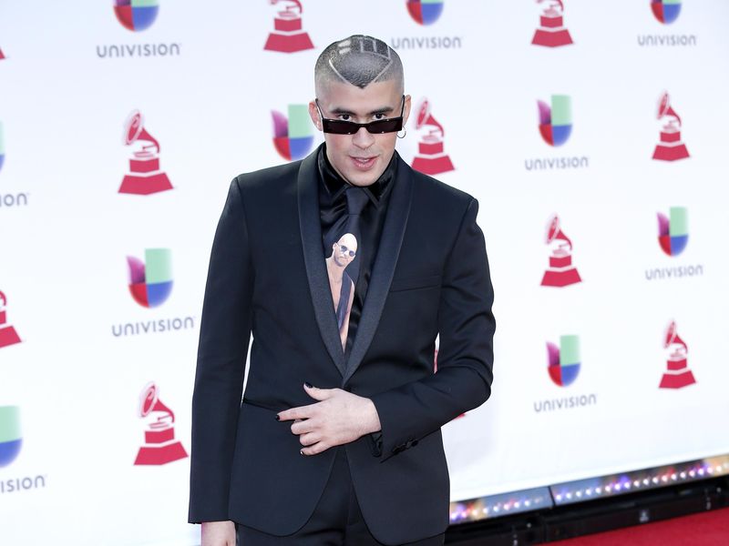 Bad Bunny on the Latin Grammy Awards red carpet in 2018