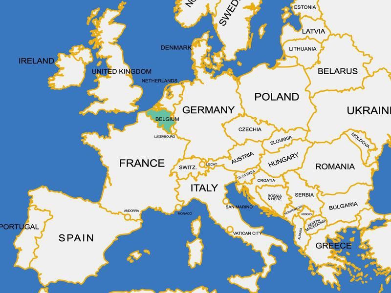 Belgium on map