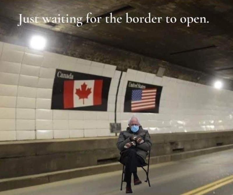 Bernie Sanders at the Canadian border