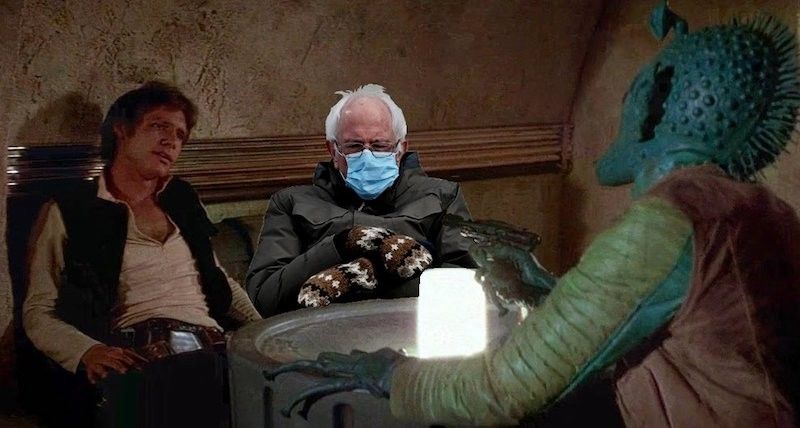Bernie Sanders, Han Solo and Greedo in "Star Wars"
