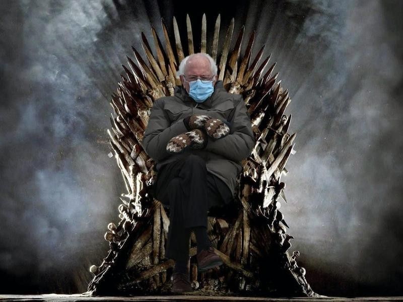 Bernie Sanders on the Iron Throne