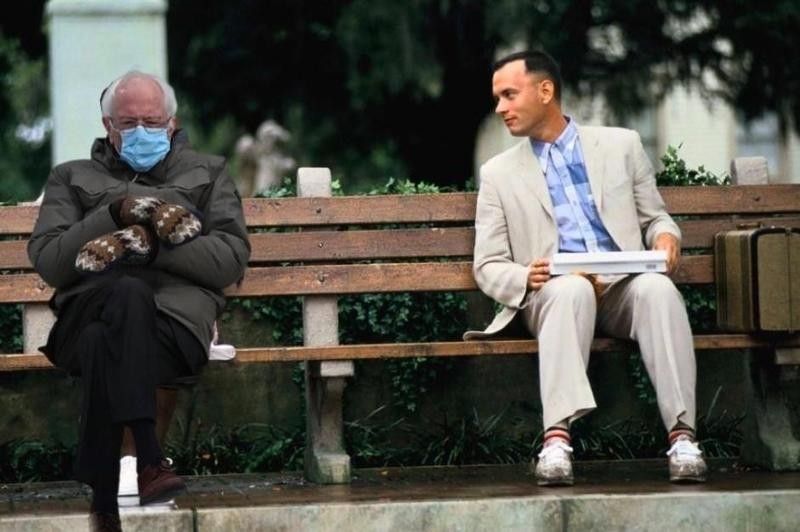 Bernie Sanders with Forrest Gump