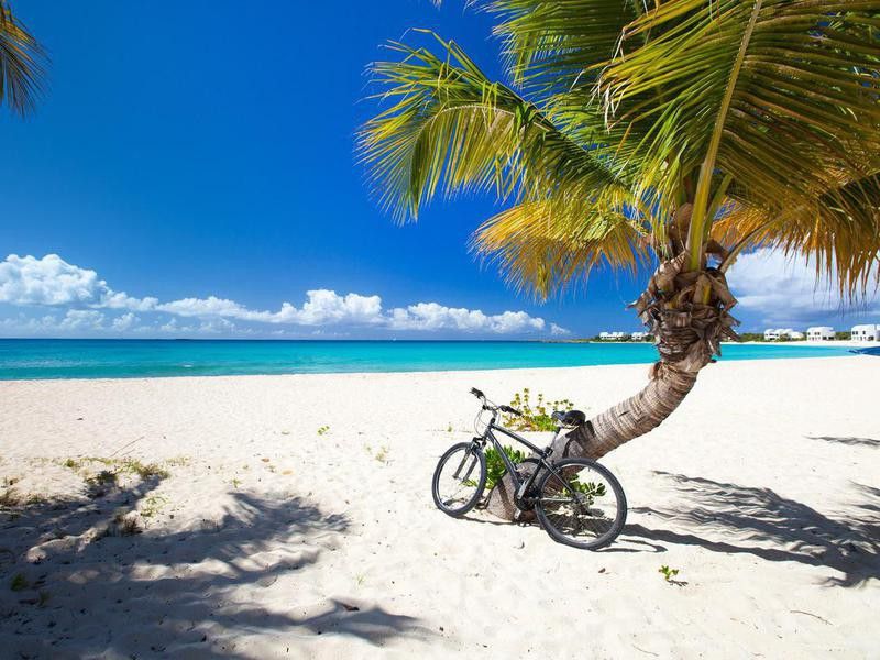 Biking to the beach in Anguilla