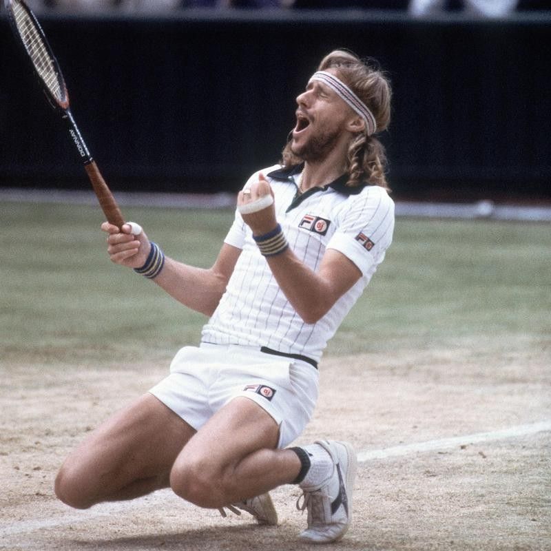 Bjorn Borg after beating John McEnroe in in 1980 Wimbledon championship