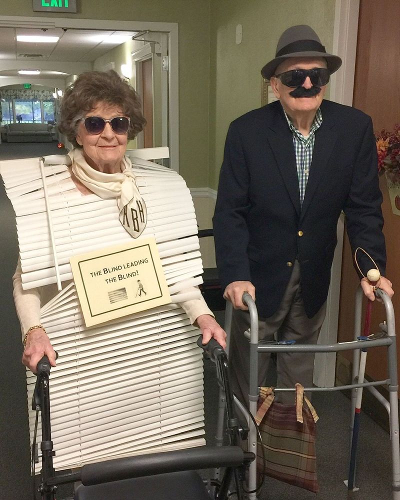Blind couple funny Halloween costume