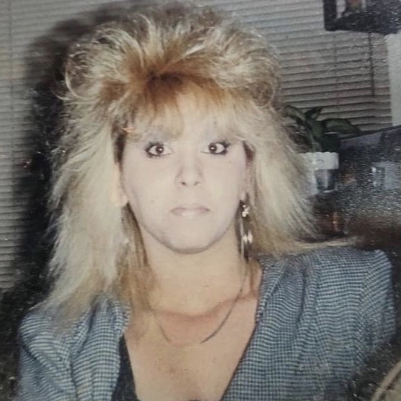 Blond 1980s hairstyle