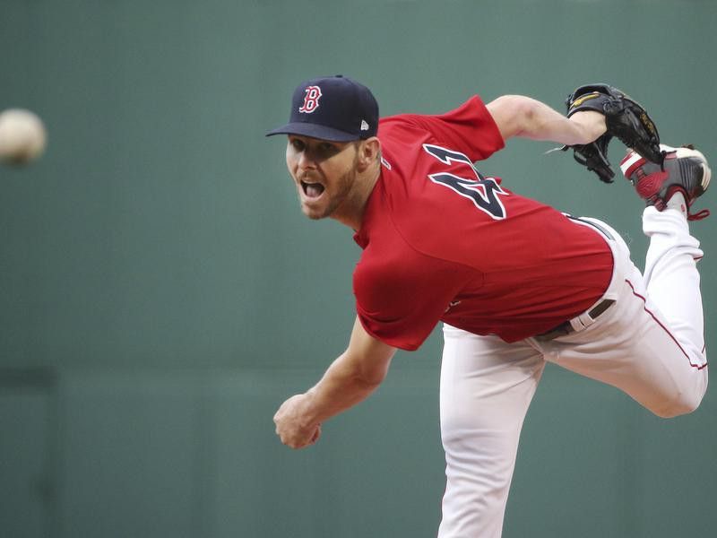 Boston Red Sox starting pitcher Chris Sale delivers to Chicago White Sox