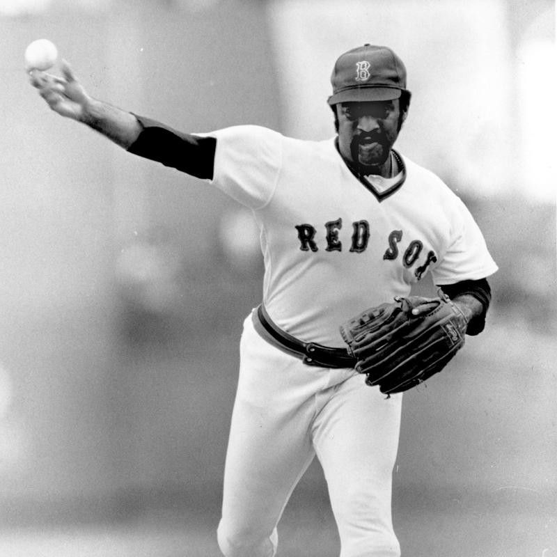 Boston Red Sox veteran pitcher Luis Tiant throws two-hitter