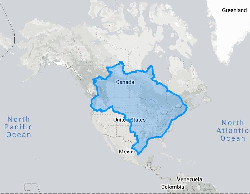 Brazil compared to North America