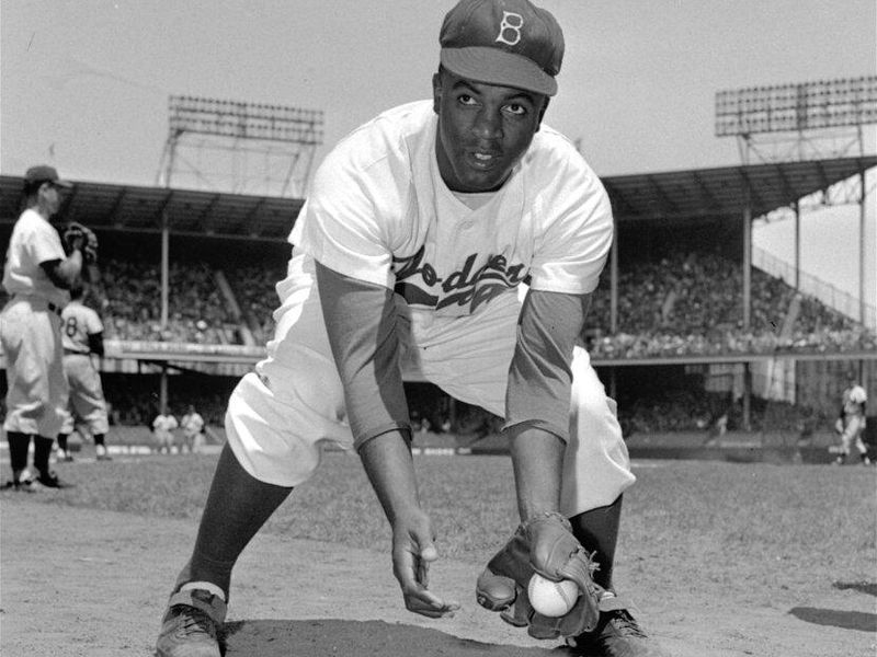 Brooklyn Dodgers rookie Jackie Robinson